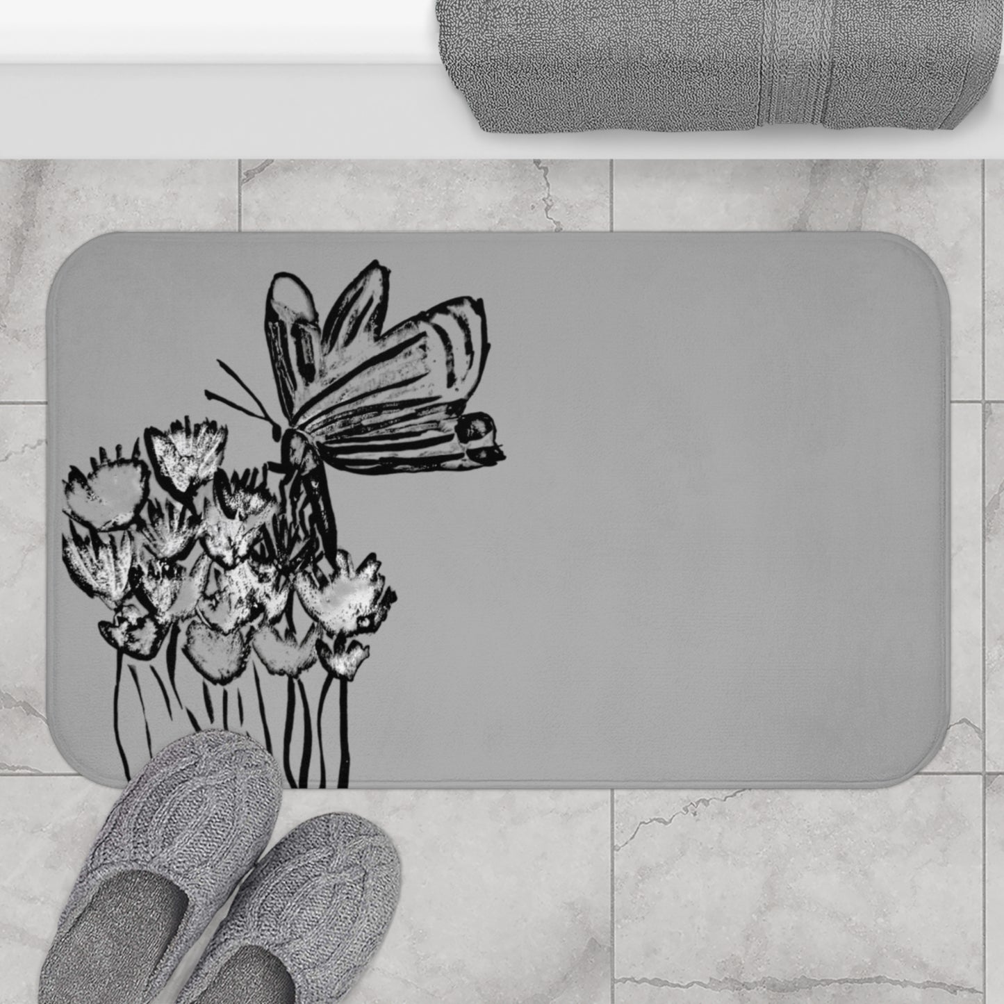 Bath Mat Butterfly