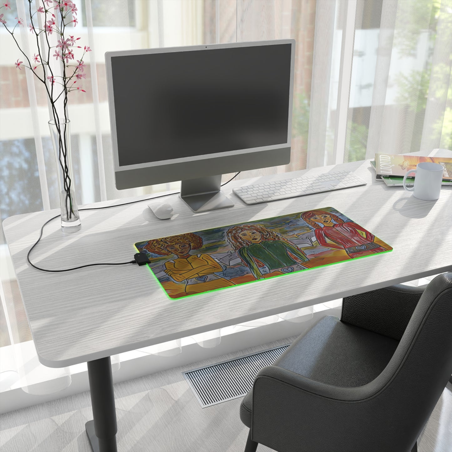 LED Gaming Bgirls Mouse Pad - Desk Mat