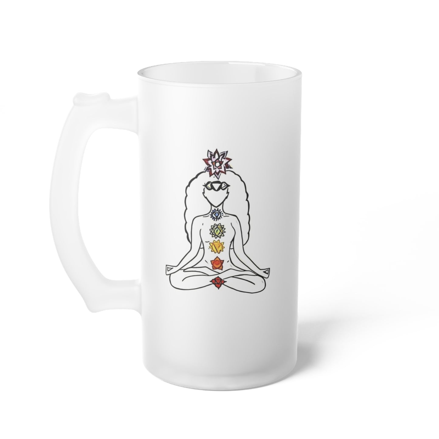 Frosted Glass Mug [16oz] Chakras