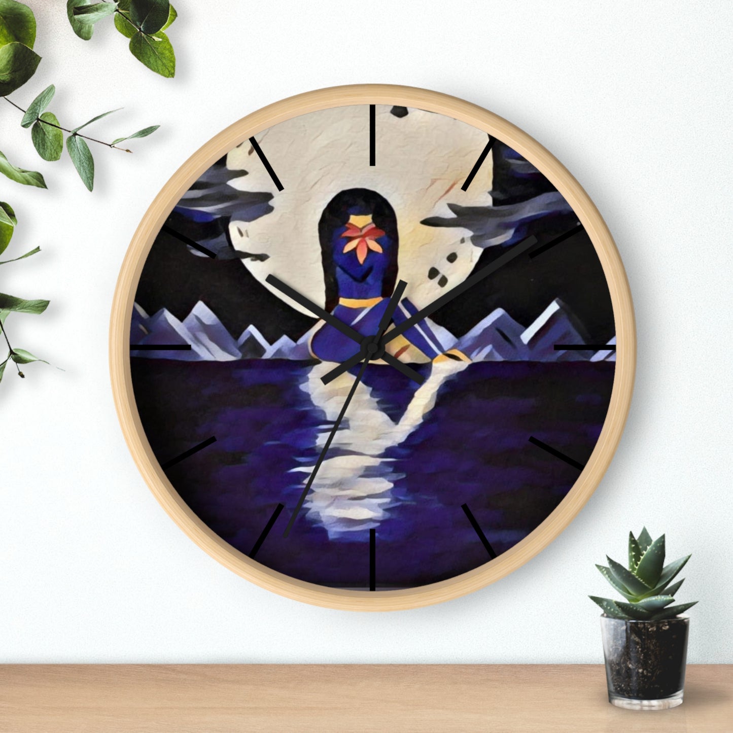 Wall Clock Moon Fae