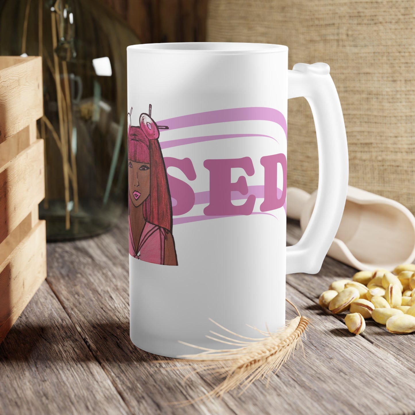 Frosted Glass Mug [16oz] Blessed Queen