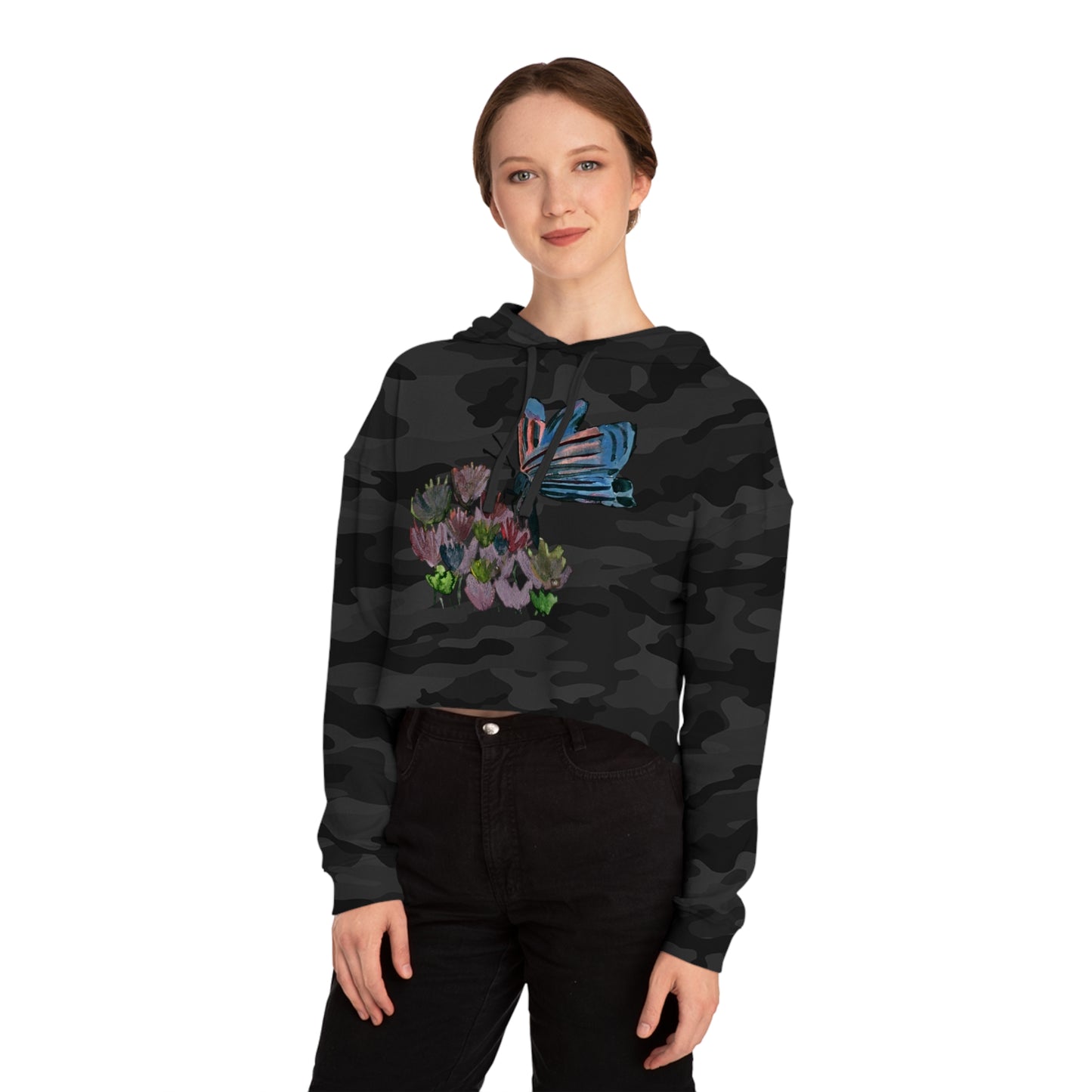 Cropped Butterfly Hoodie
