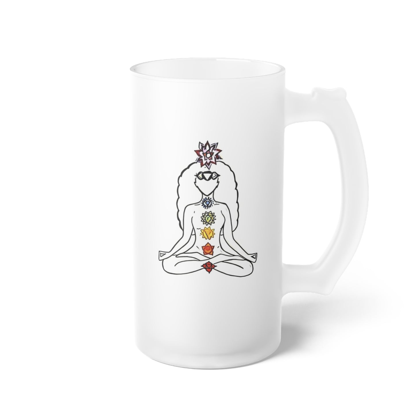 Frosted Glass Mug [16oz] Chakras