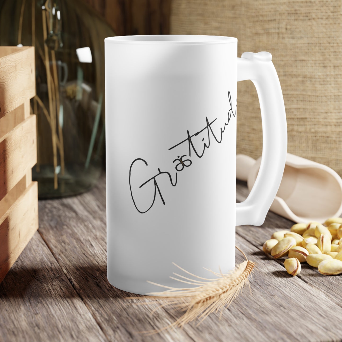 Frosted Glass Mug [16oz] Gratitude
