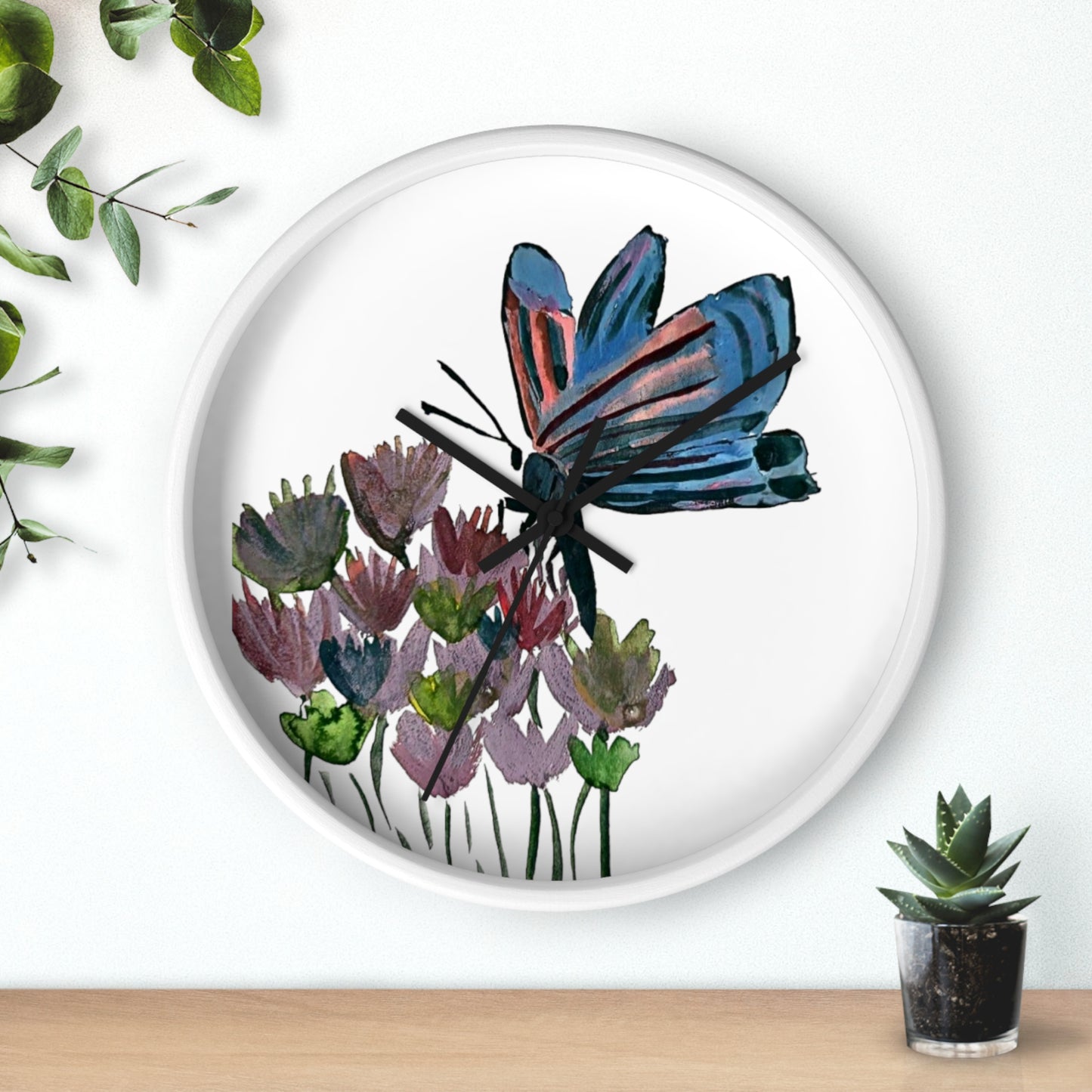 Wall Clock Butterfly