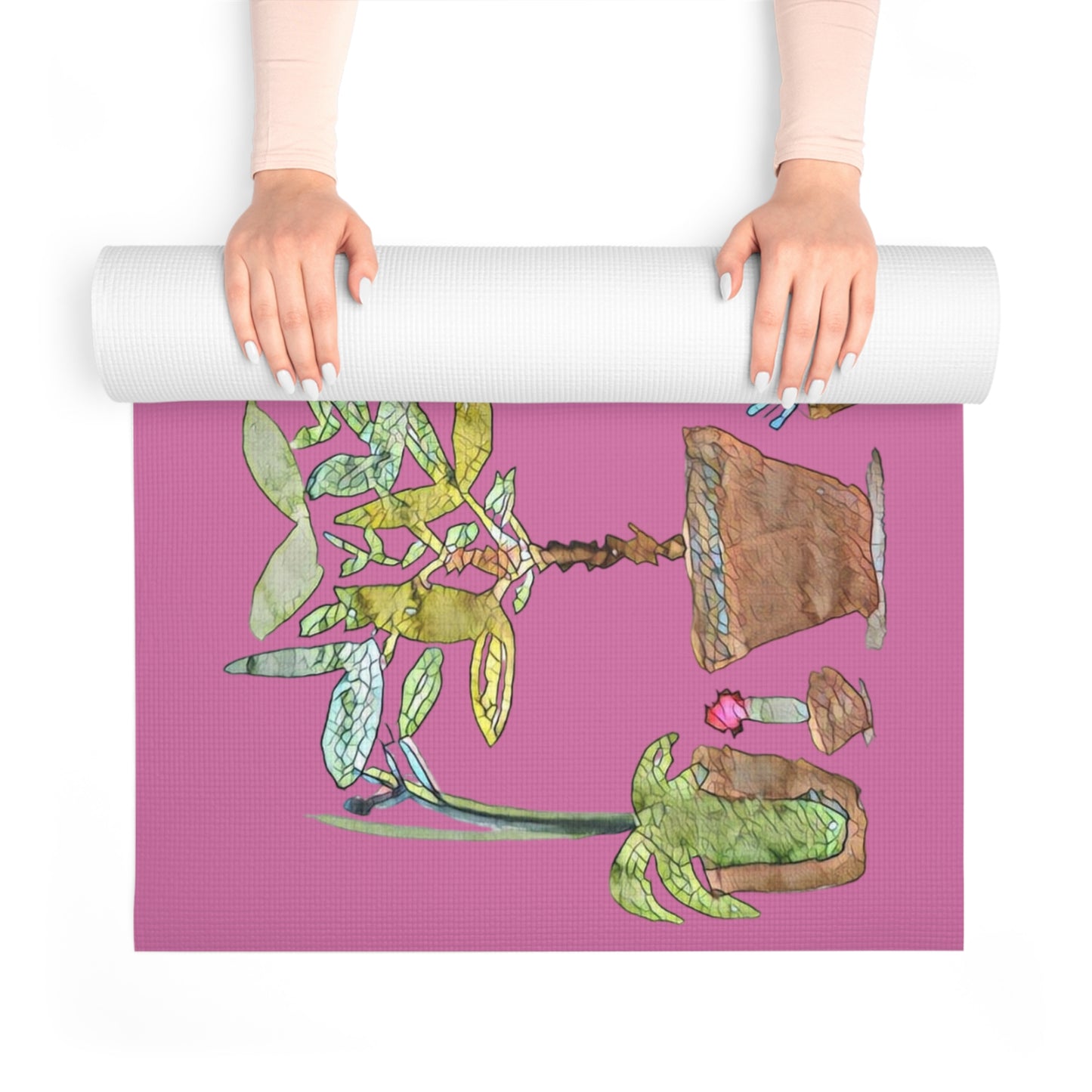 Yoga Mat Plants [Pink]