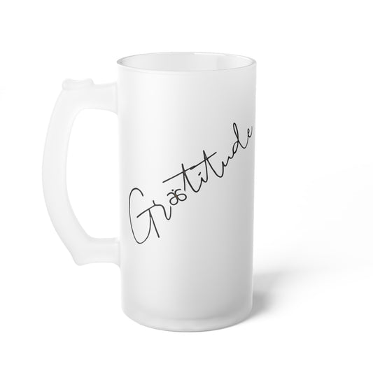 Frosted Glass Mug [16oz] Gratitude