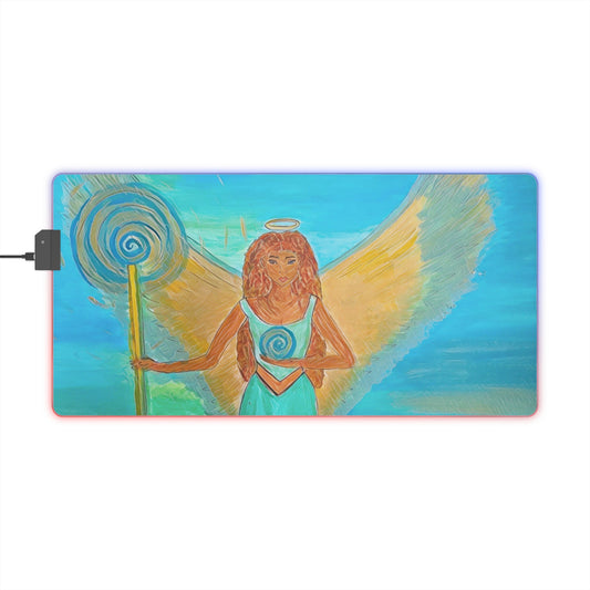 LED Gaming Healing Angel Mouse Pad - Desk Mat