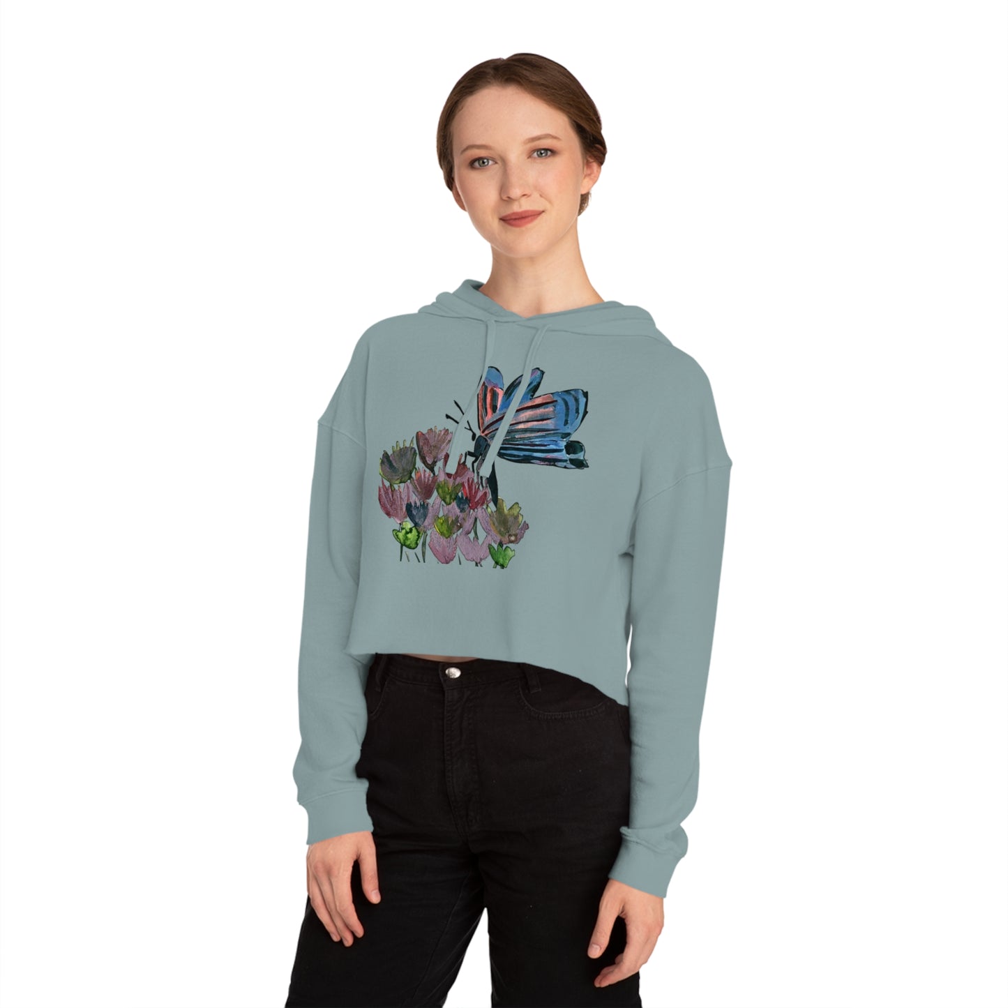 Cropped Butterfly Hoodie