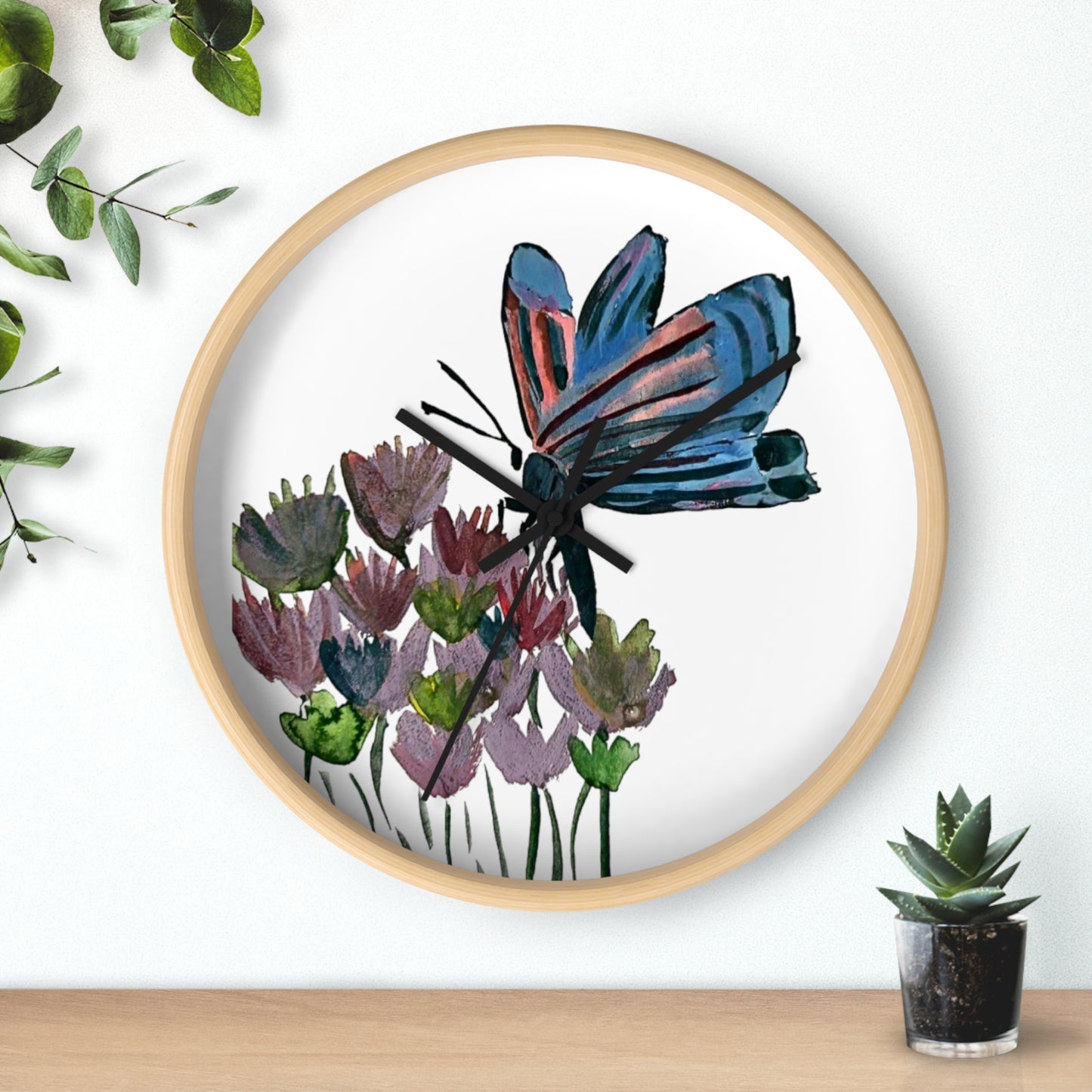Wall Clock Butterfly