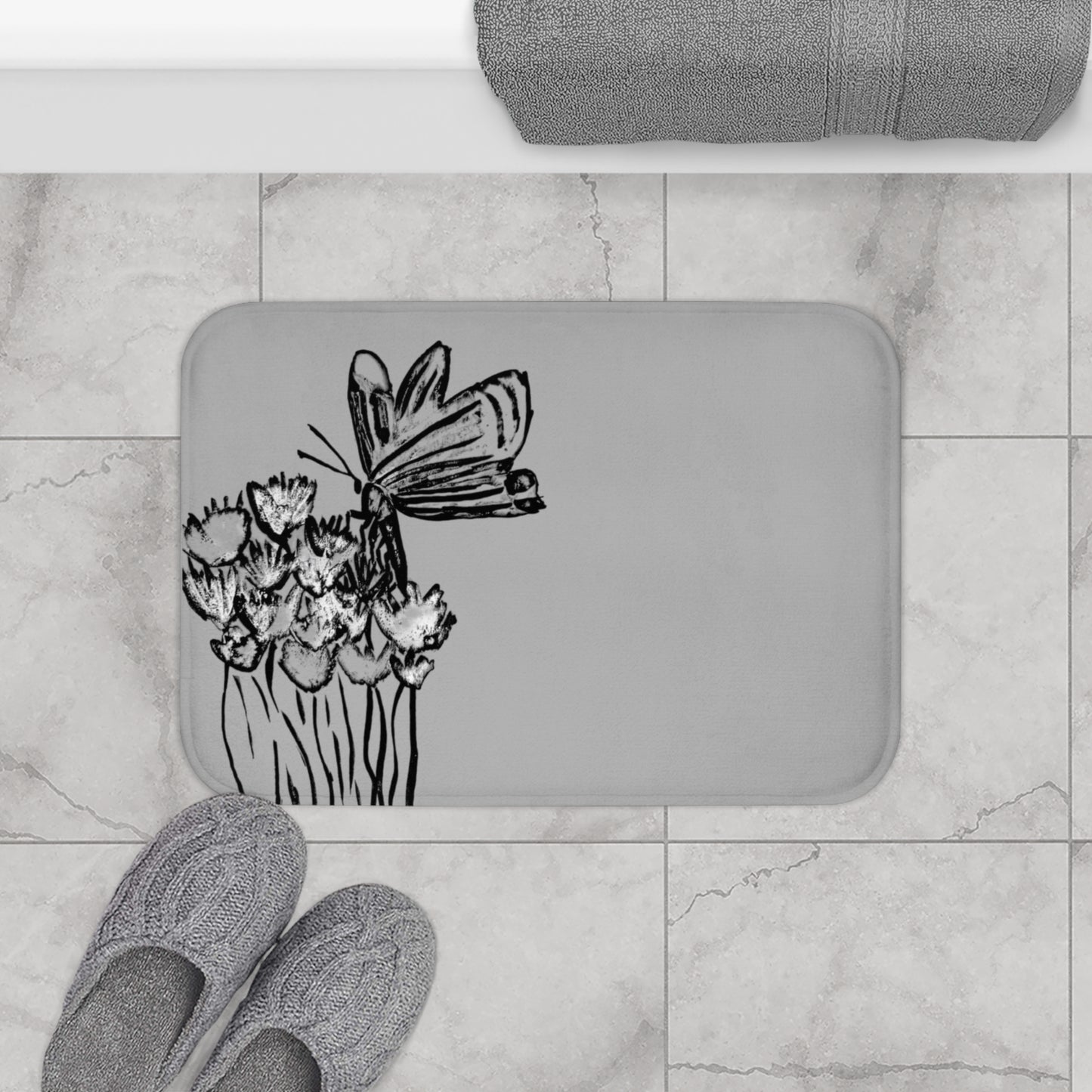 Bath Mat Butterfly