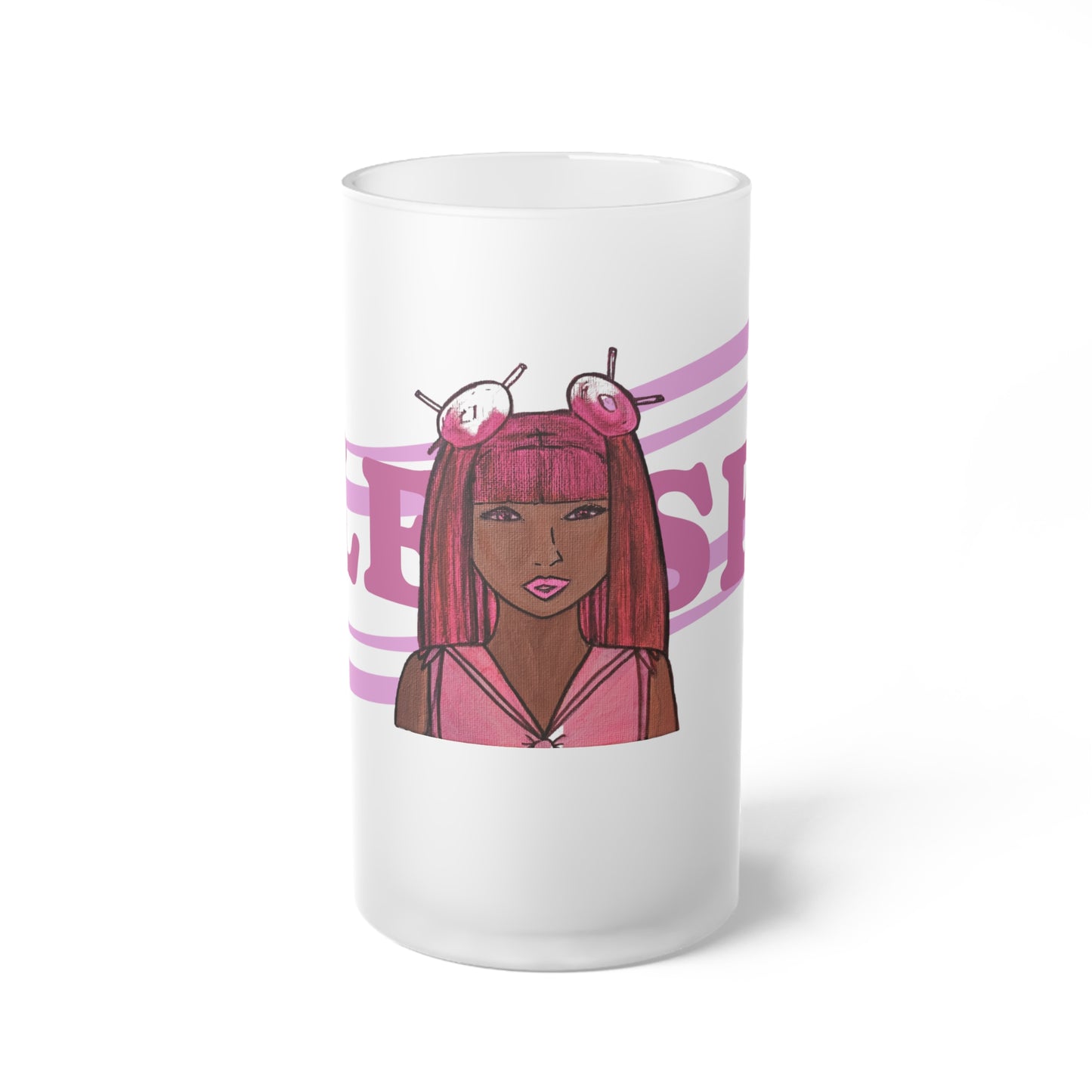 Frosted Glass Mug [16oz] Blessed Queen