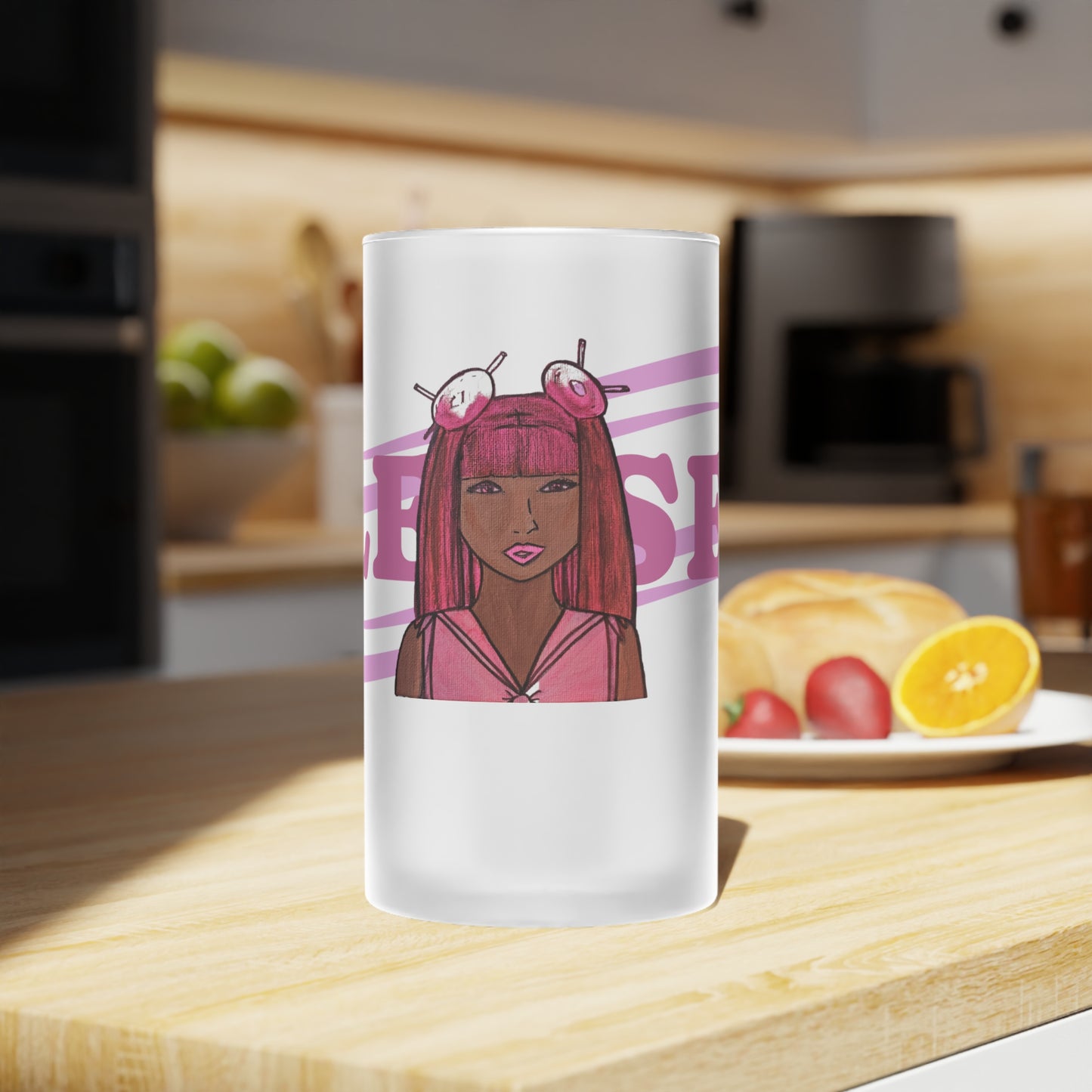 Frosted Glass Mug [16oz] Blessed Queen