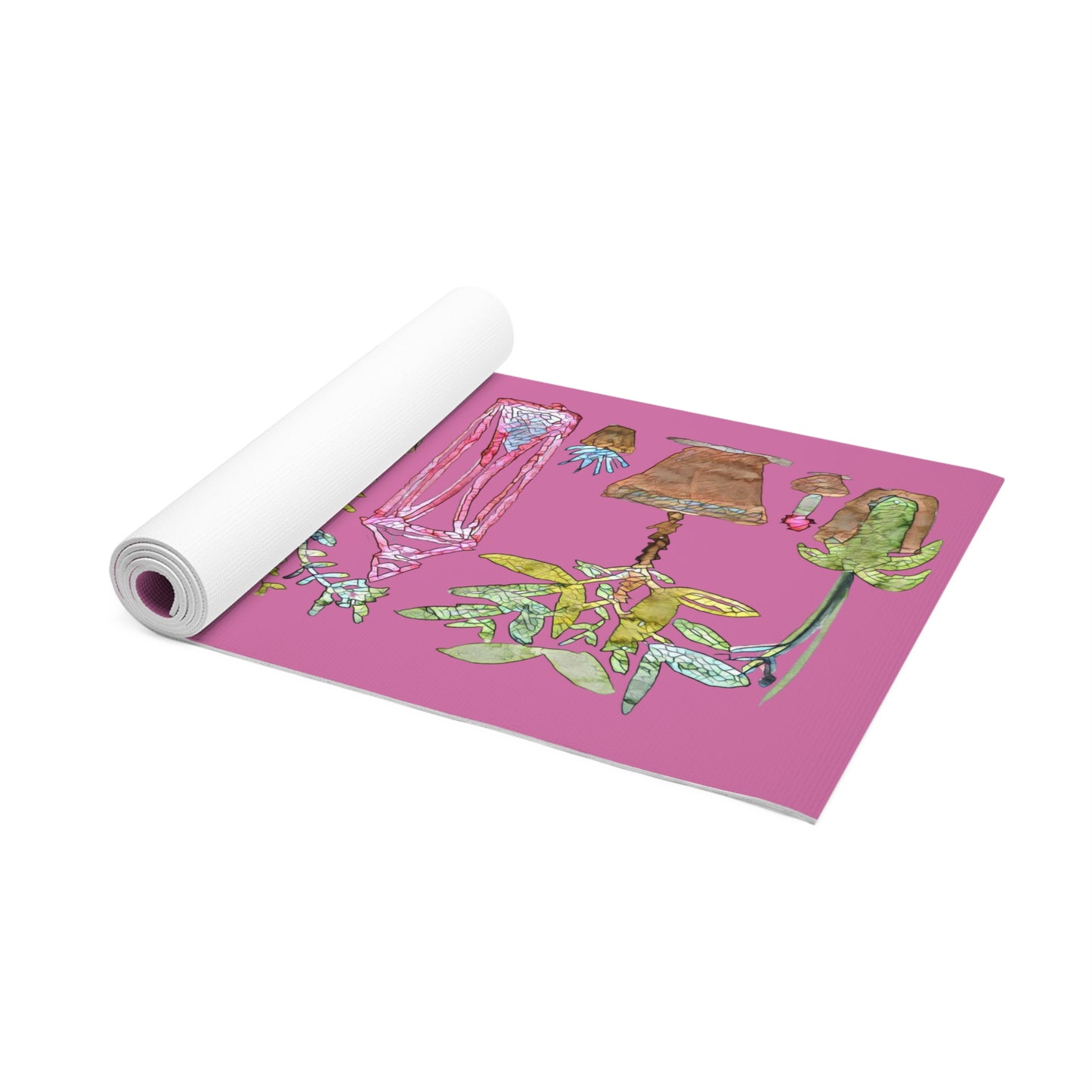 Yoga Mat Plants [Pink]