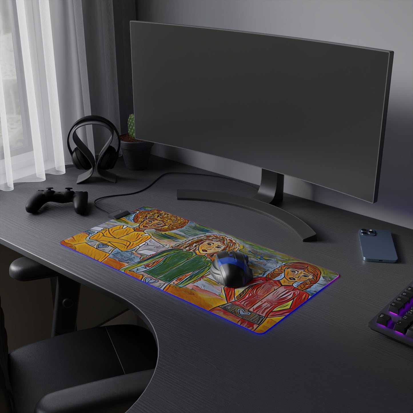 LED Gaming Bgirls Mouse Pad - Desk Mat