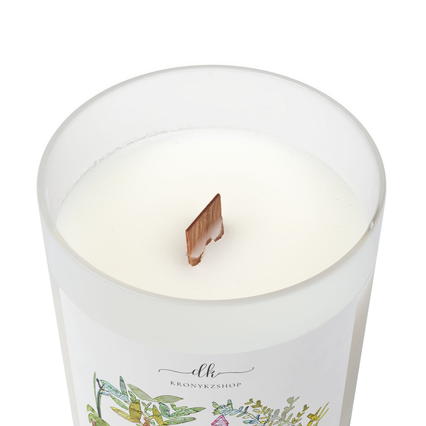 Scented Frosted Glass Candle [11oz] Plants
