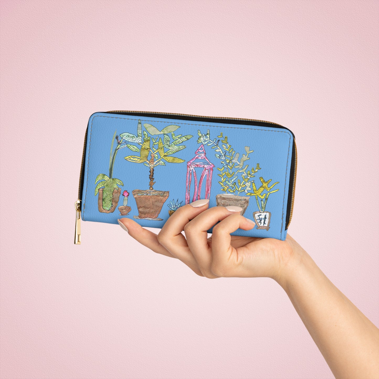 Mula Wallet Plants Blue