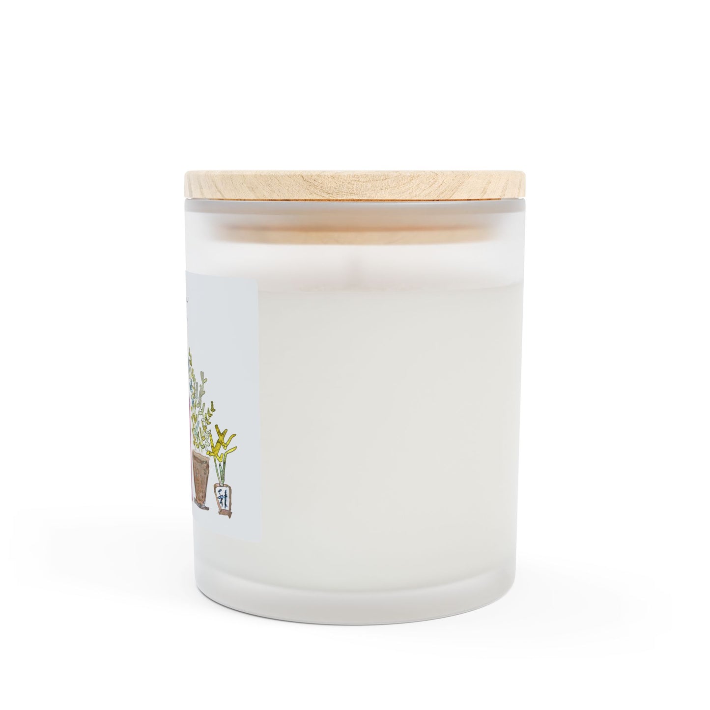 Scented Frosted Glass Candle [11oz] Plants