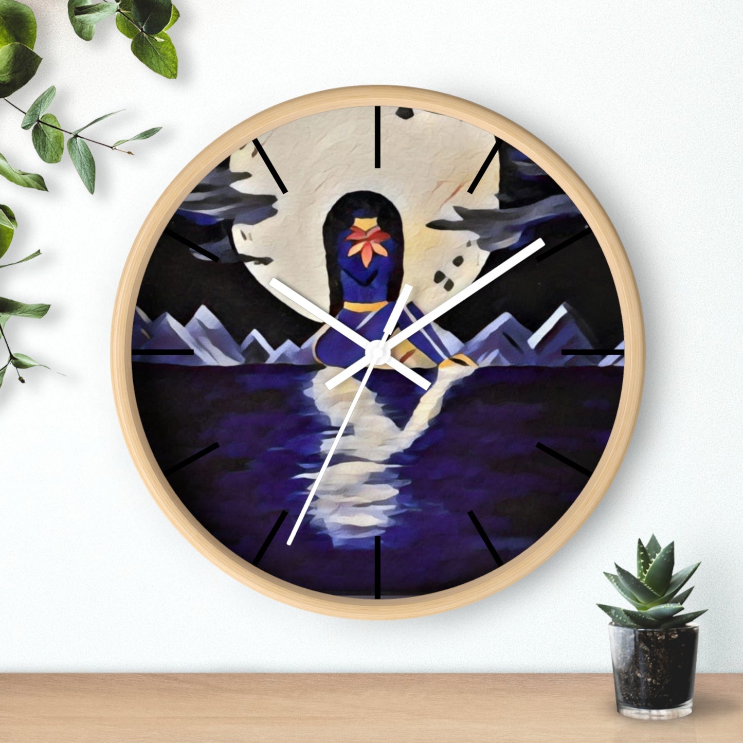 Wall Clock Moon Fae