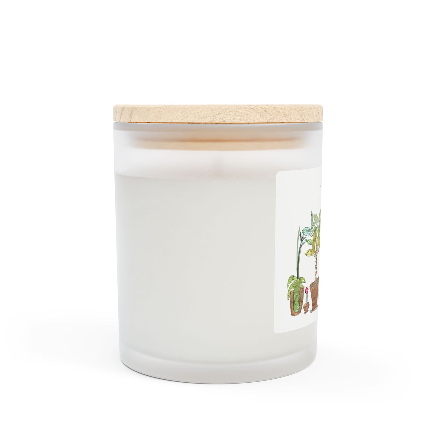 Scented Frosted Glass Candle [11oz] Plants
